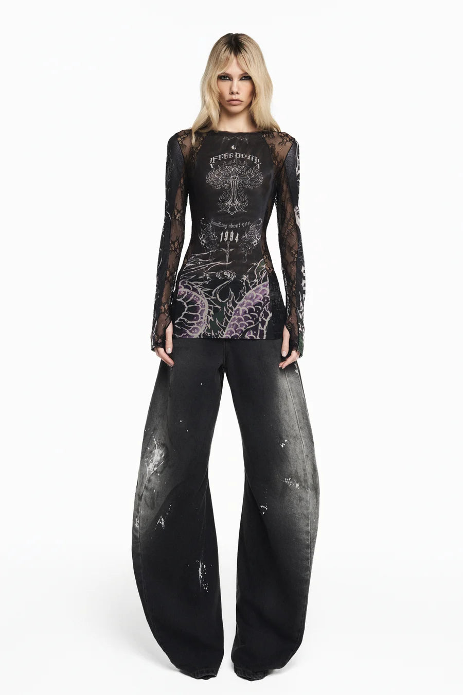 CALCA JEANS BLACK MANCHADA PERNA MONTARIA-5