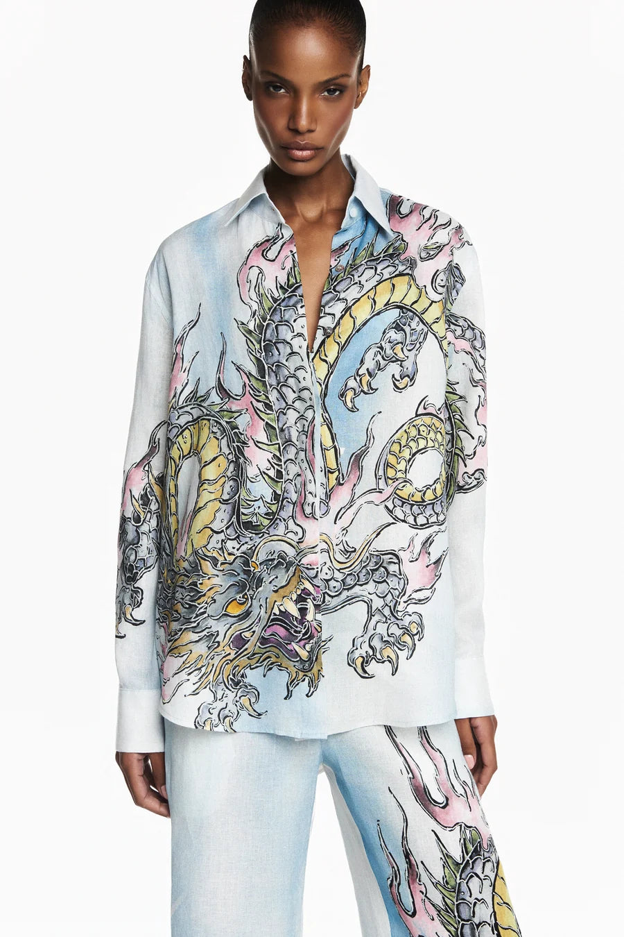 CAMISA CAMBRAIA DE LINHO TATTO DRAGAO-5