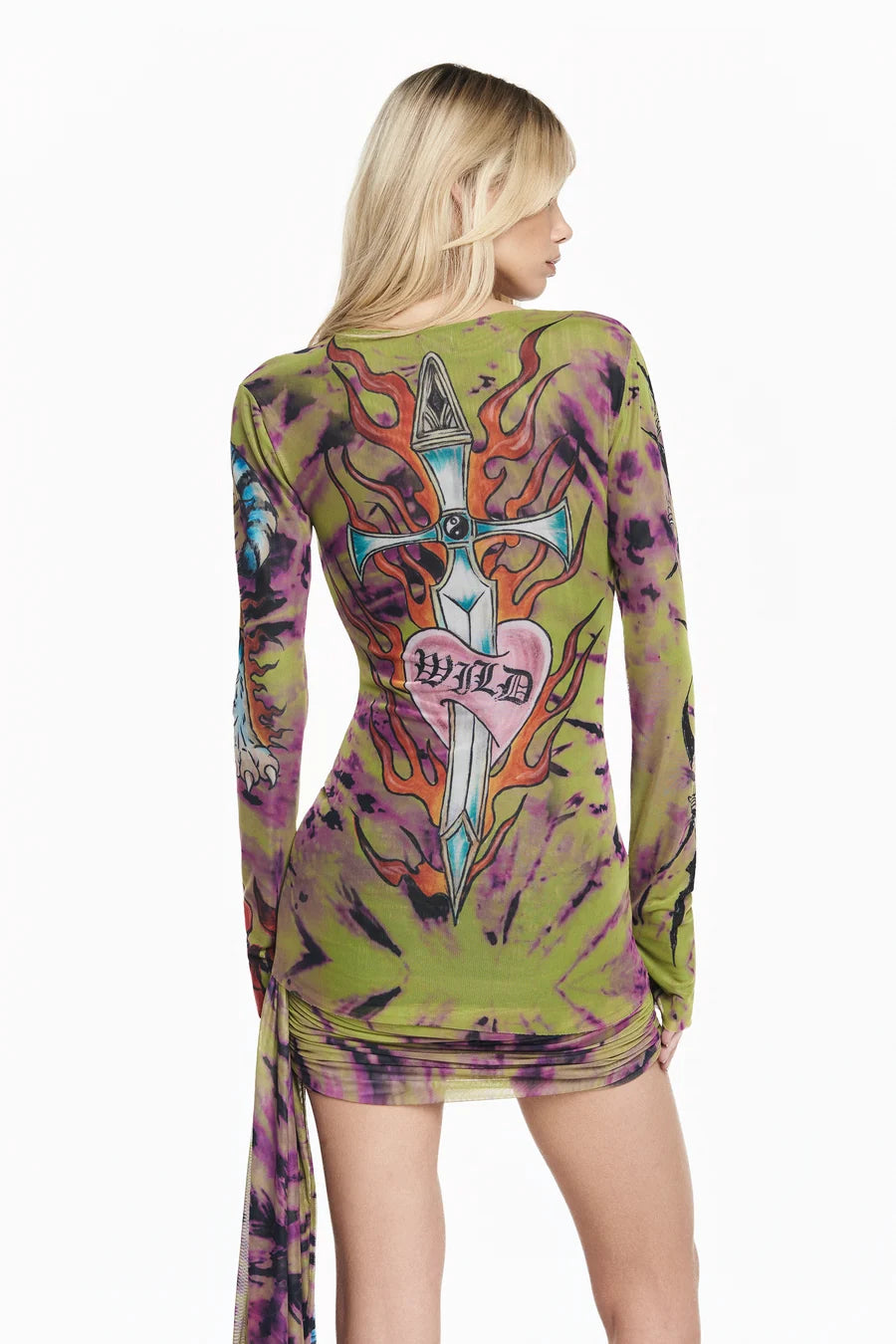 BLUSA MANGA LONGA TULE TATTOO TIGRE-3