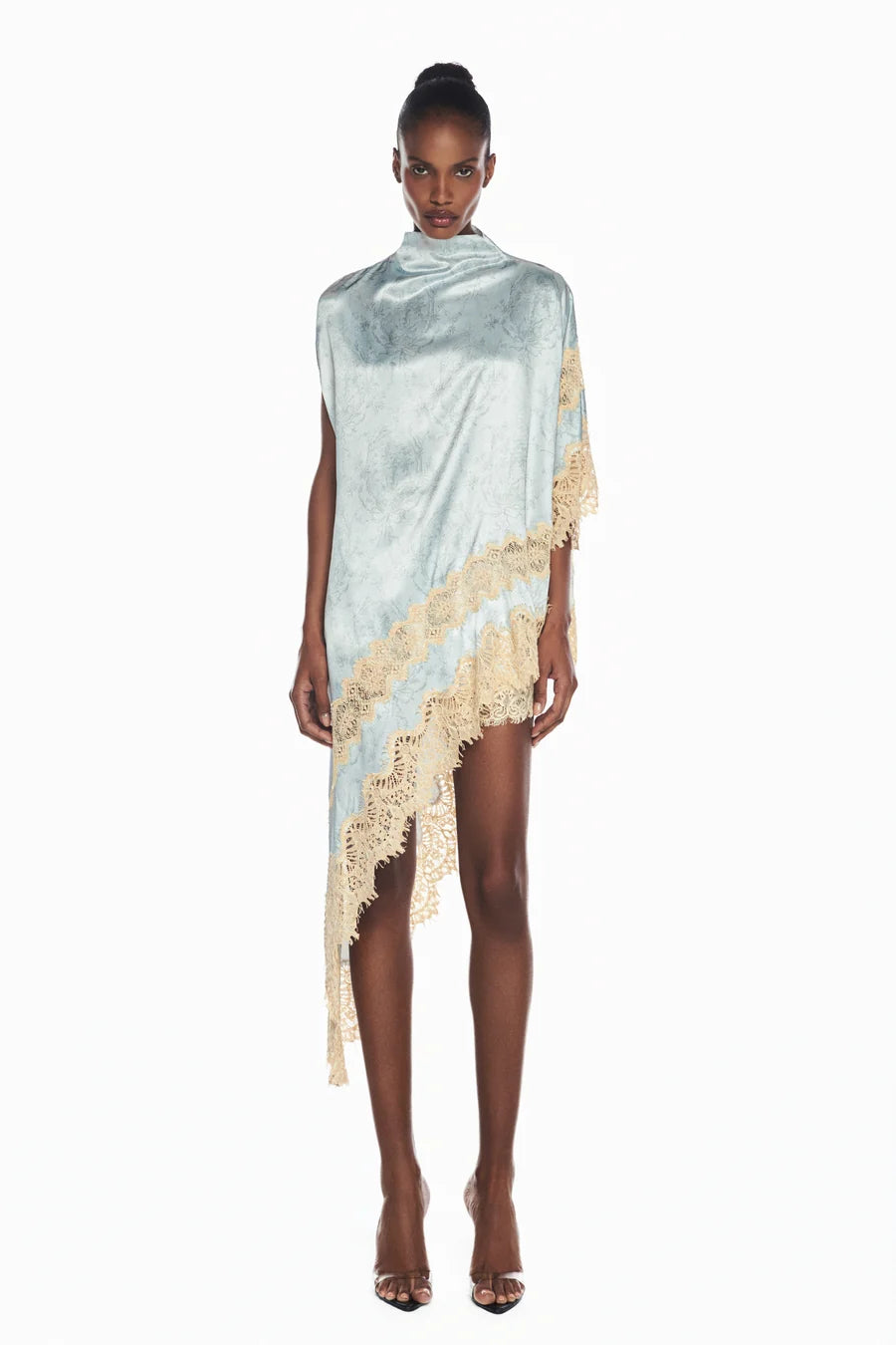 BLUSA KAFTAN ASSIMETRICA CETIM LACO AZUL RENDA BEGE-4
