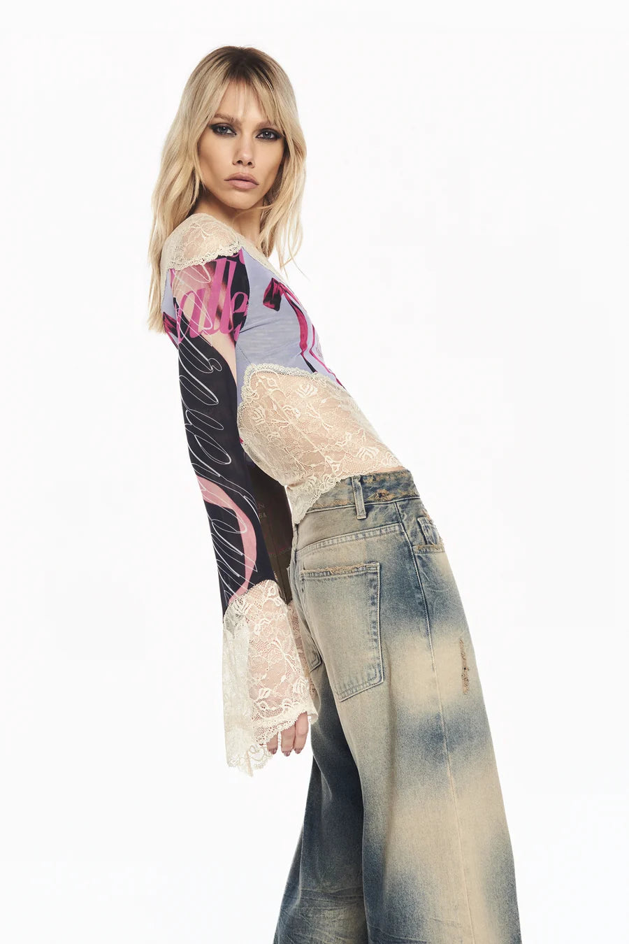 BLUSA MANGA LONGA TULE E RENDA BALLET LACO-3